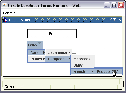 Text Filed Menu